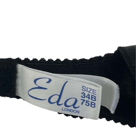 Eda London Lace Grey/Black 34B Bra Made In Cyprus 56L - Picture 3 of 6